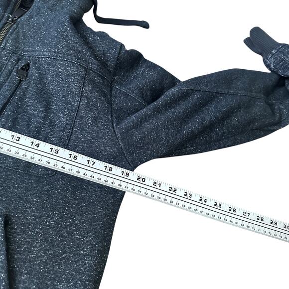 Vintage Fox Sasquatch Sherpa Lined Hoodie Mens Small Gray Speckled Full Zip Y2K - Picture 9 of 12